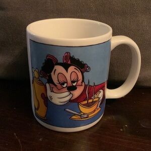 Vintage Disney Minnie mouse mug early morning rollers and coffee